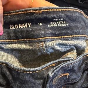 Old Navy Blue Mid-Rise Rockstar Jeans